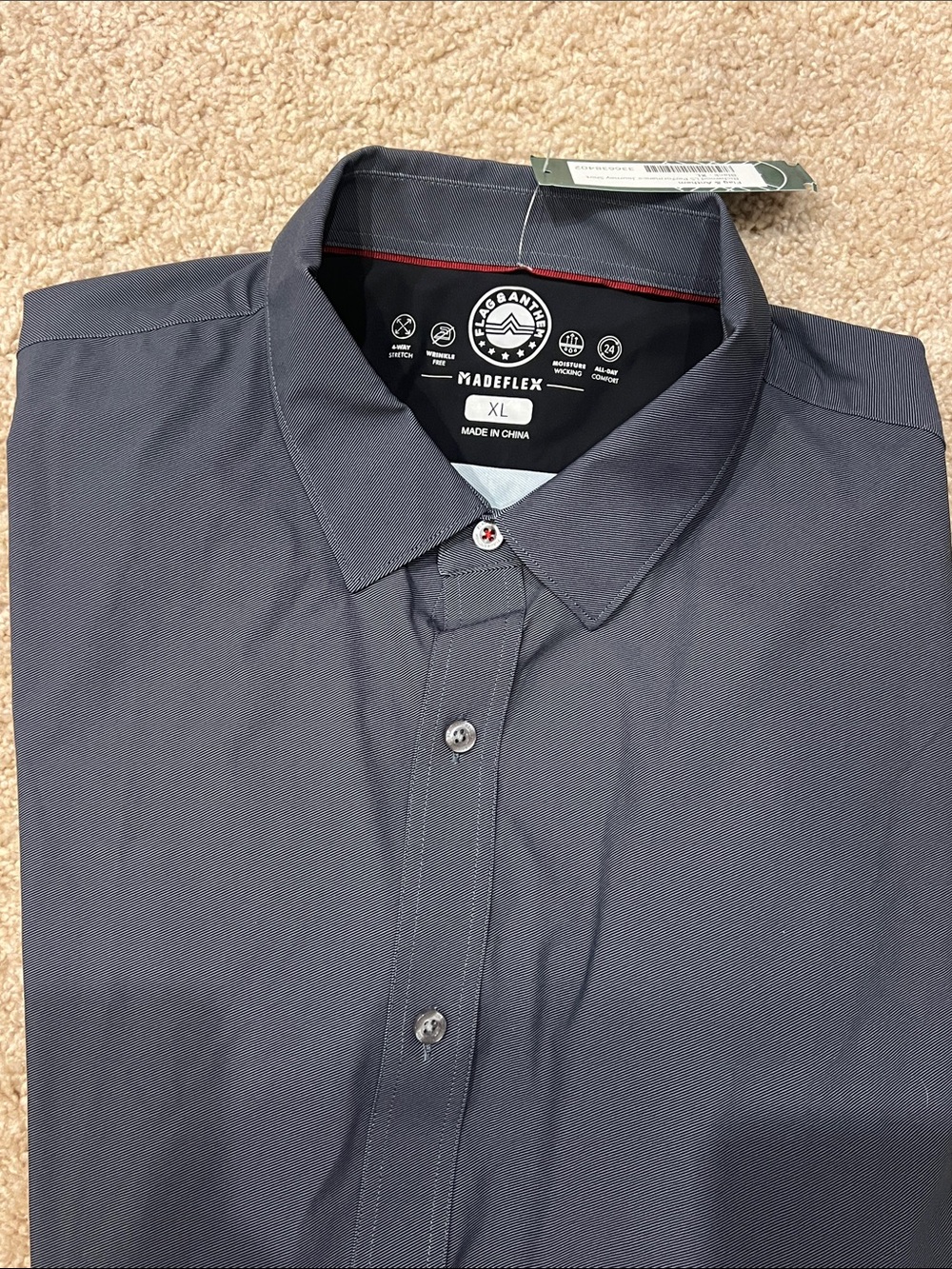 Stitch Fix Flag & Anthem Madeflex Men's Steel Gray Button-Down Dress shirt NWT